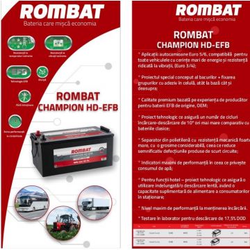 Baterie camion Rombat CHAMPION HD EFB 12V/ 220 AH